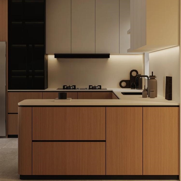 लकड़ी की रसोई इकाई