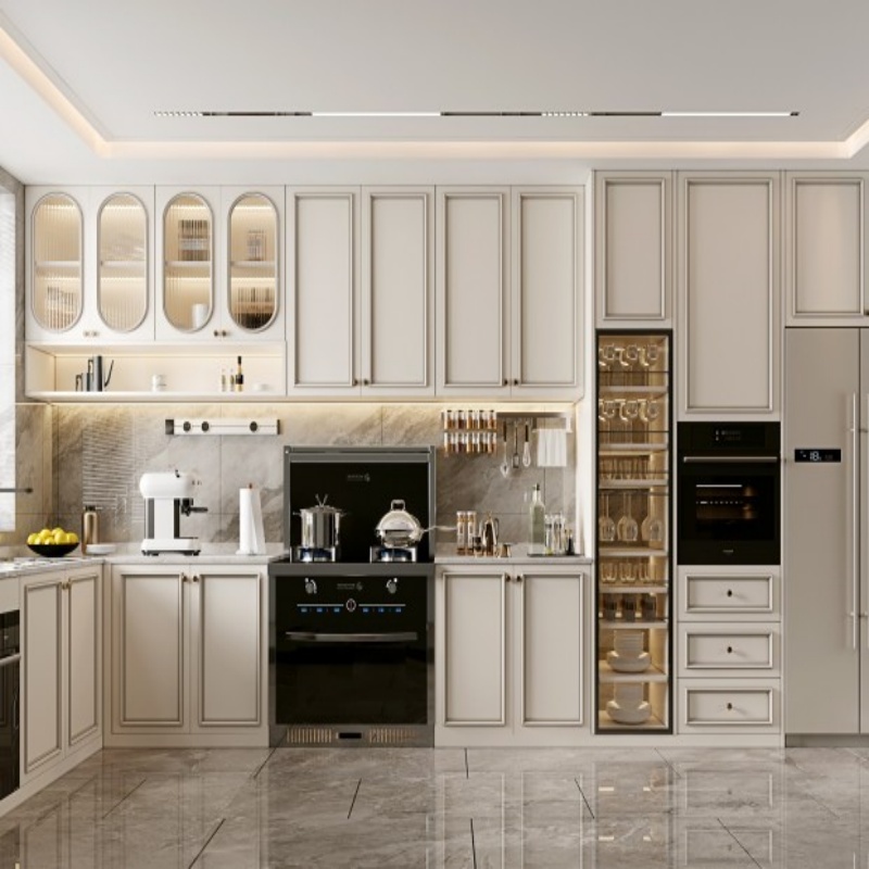 Armoire blanche avec portes vitrées