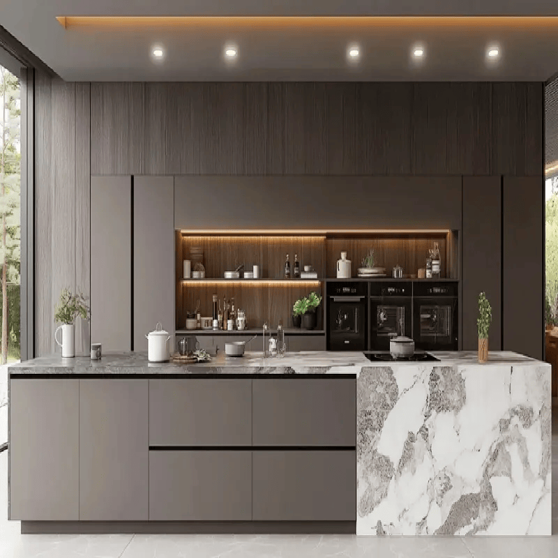 जली हुई नारंगी रसोई