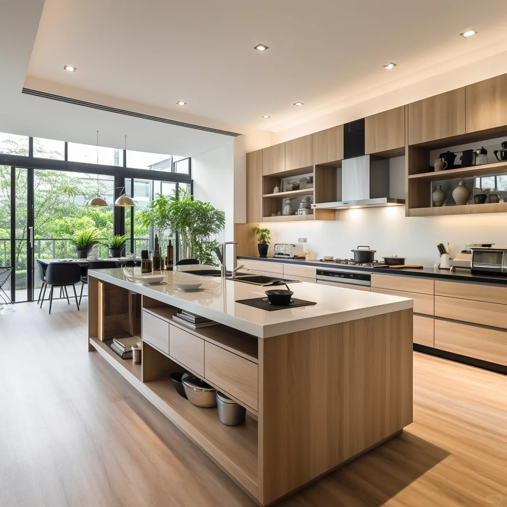 Portes d'armoires de cuisine en bois