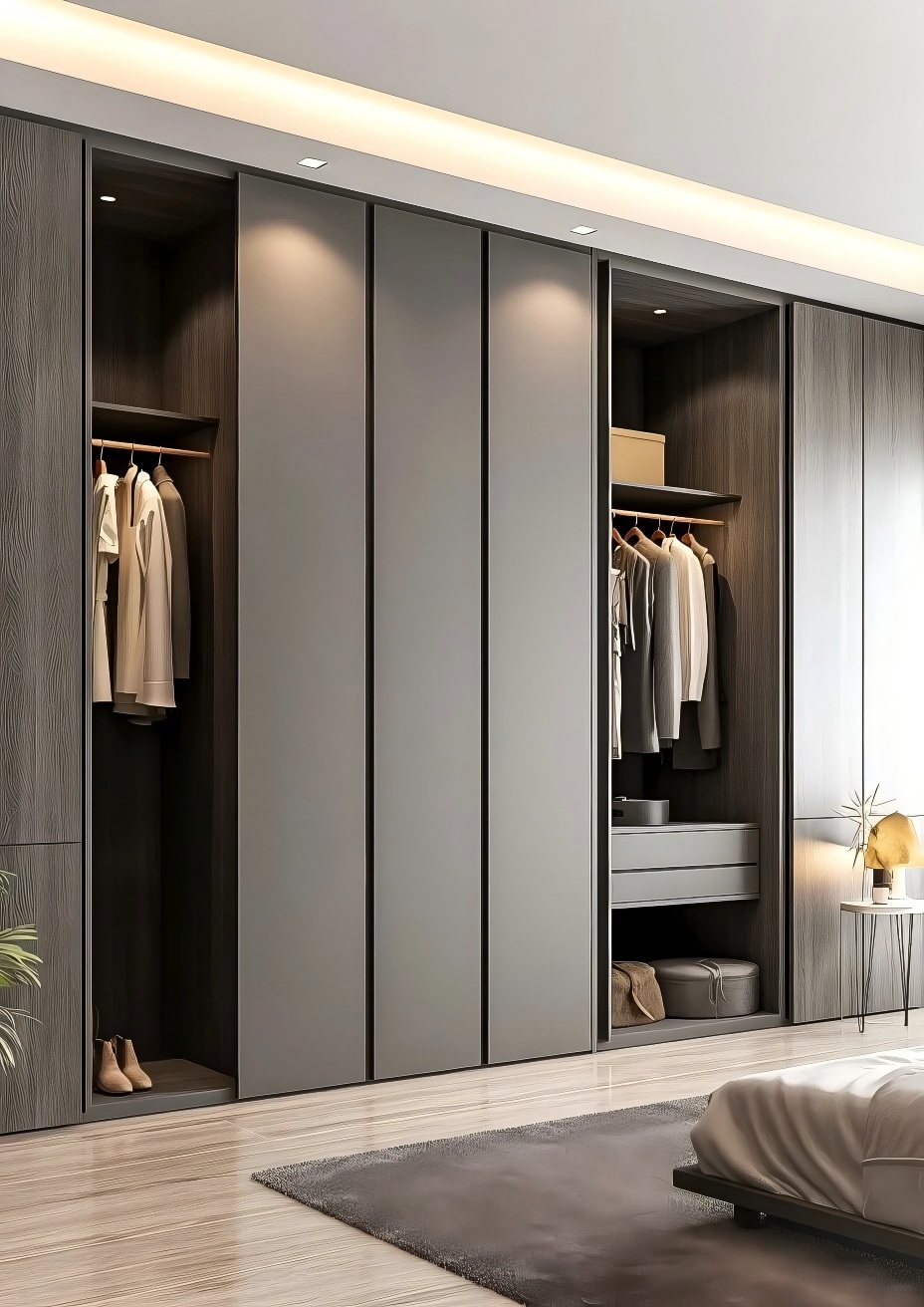 sistem lemari pintu geser built-in mewah