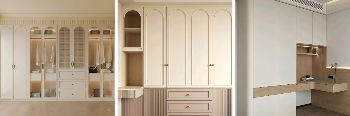 Белый деревянный шкаф-гардероб