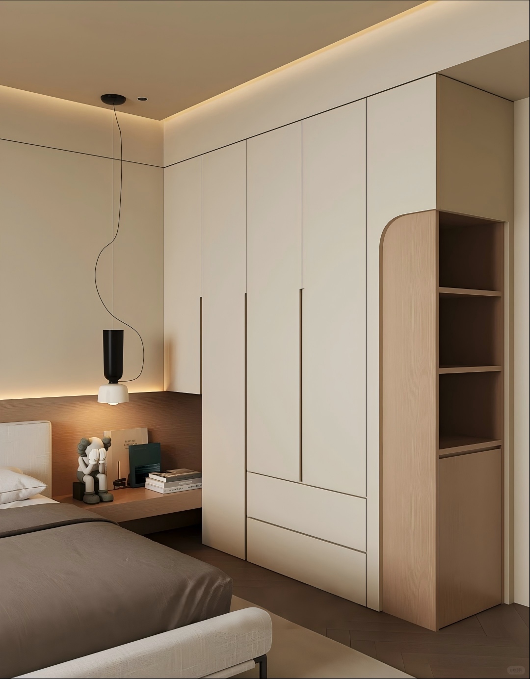 High-end custom nightstand, minimalist bedside tables for modern bedroom storage.