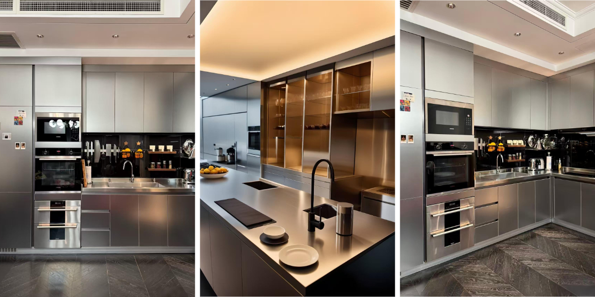 Armoires de cuisine en acier inoxydable