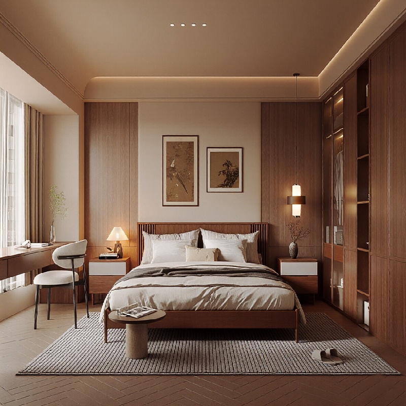 Conception de chambre à coucher avec petit espace