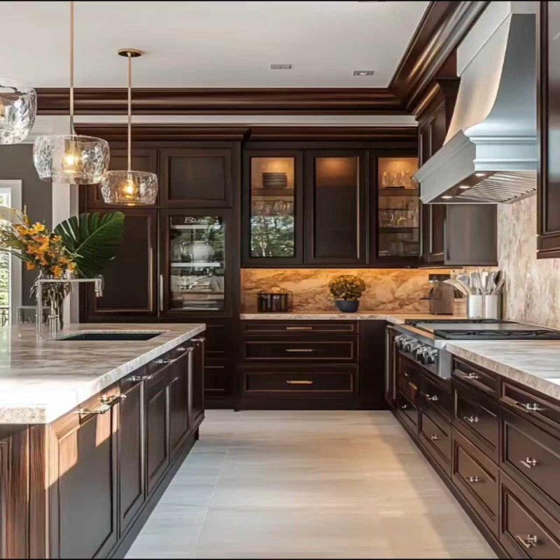 Wood Grain Kitchen Cabinets