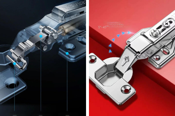 लाल रसोई अलमारियाँ