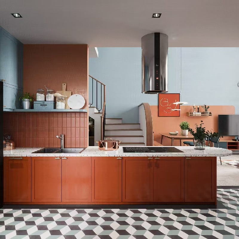 Cucina arancione brillante