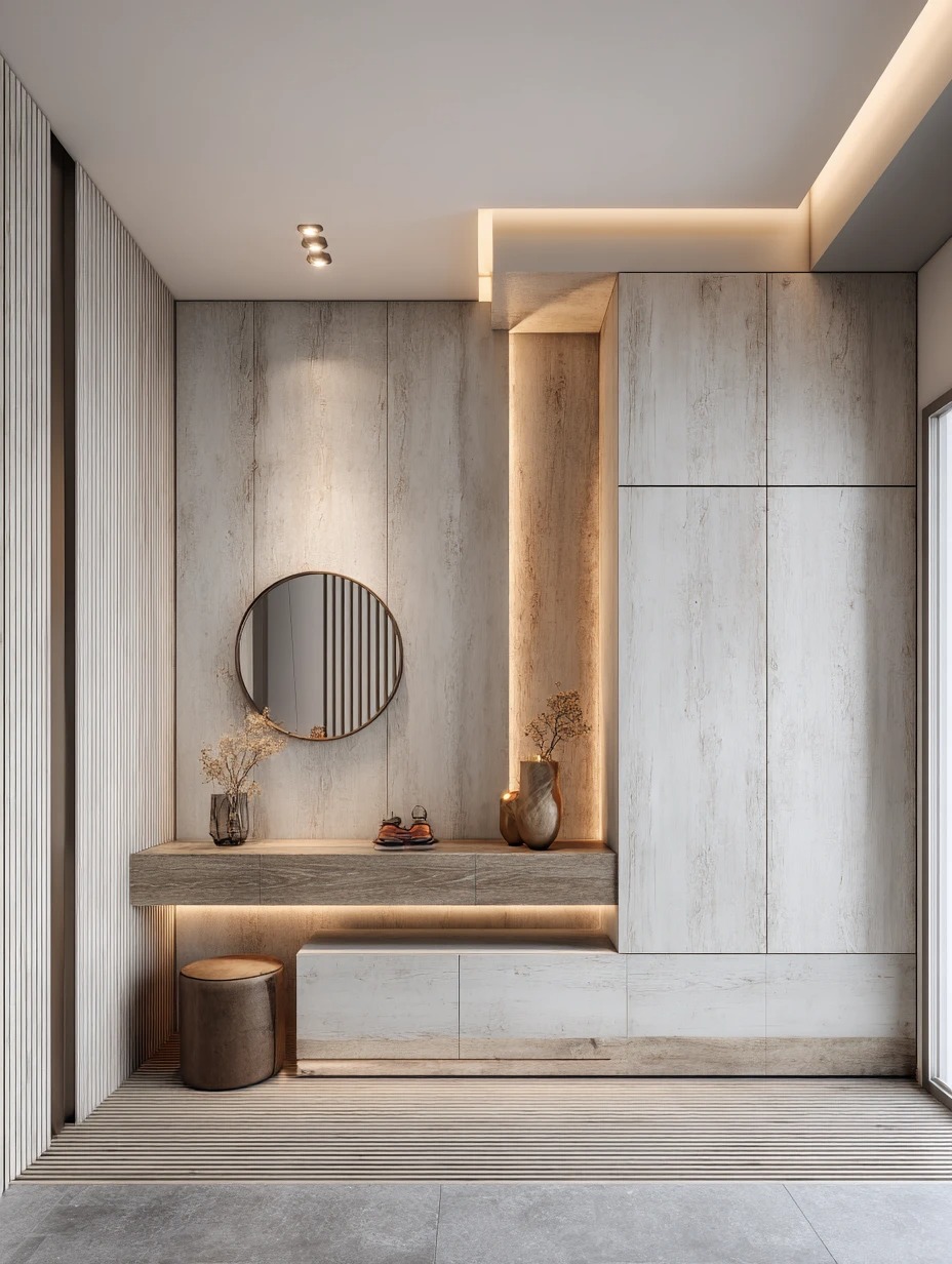 High-end bespoke hallway cabinets designed for contemporary residential projects
