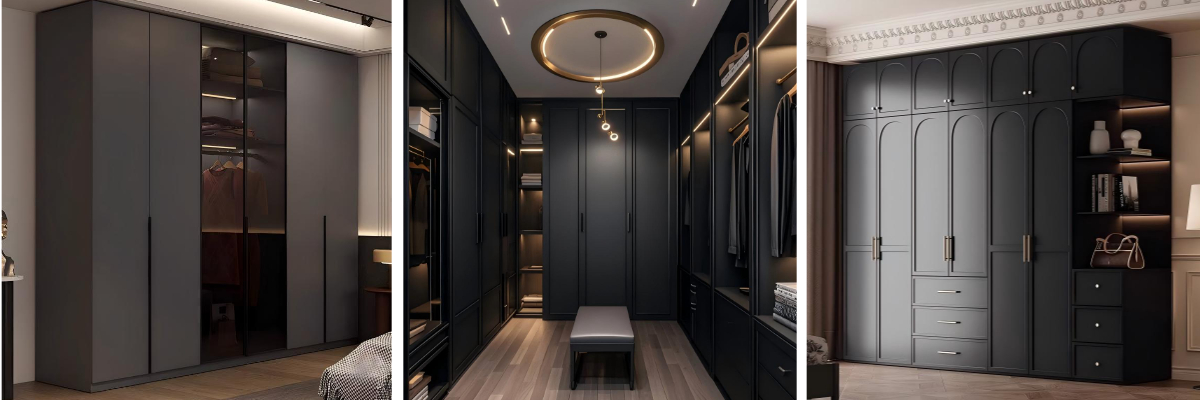 Черный шкаф с комодом