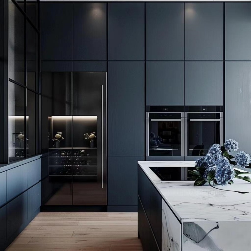 Armoires de cuisine bleu marine