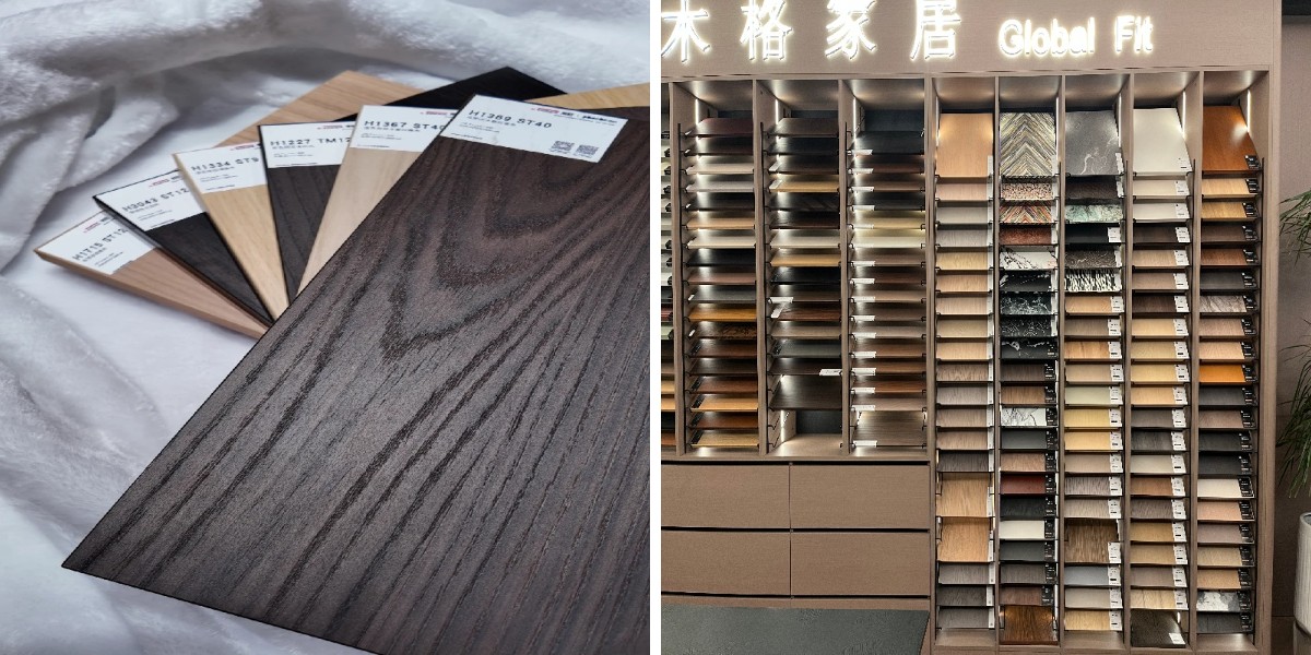 Mobile contenitore di alta gamma in noce con esclusivi dettagli a scheletro verticale, ideale per un design d'interni di lusso.