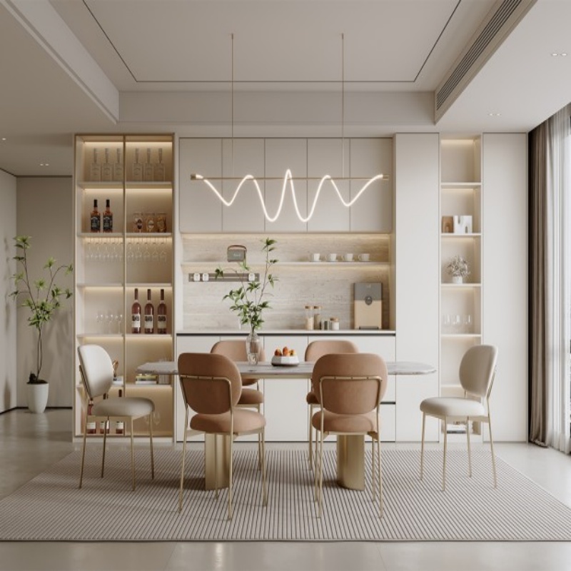 Lemari Dapur Beige dan Putih