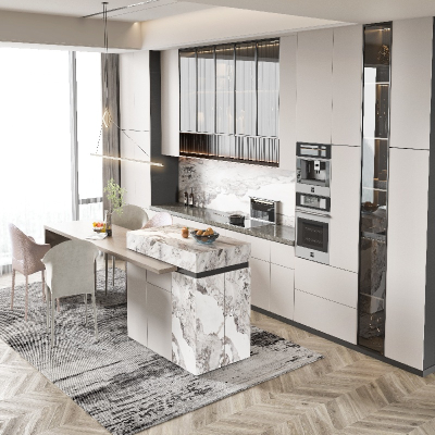 Matte White Kitchen Cabinets