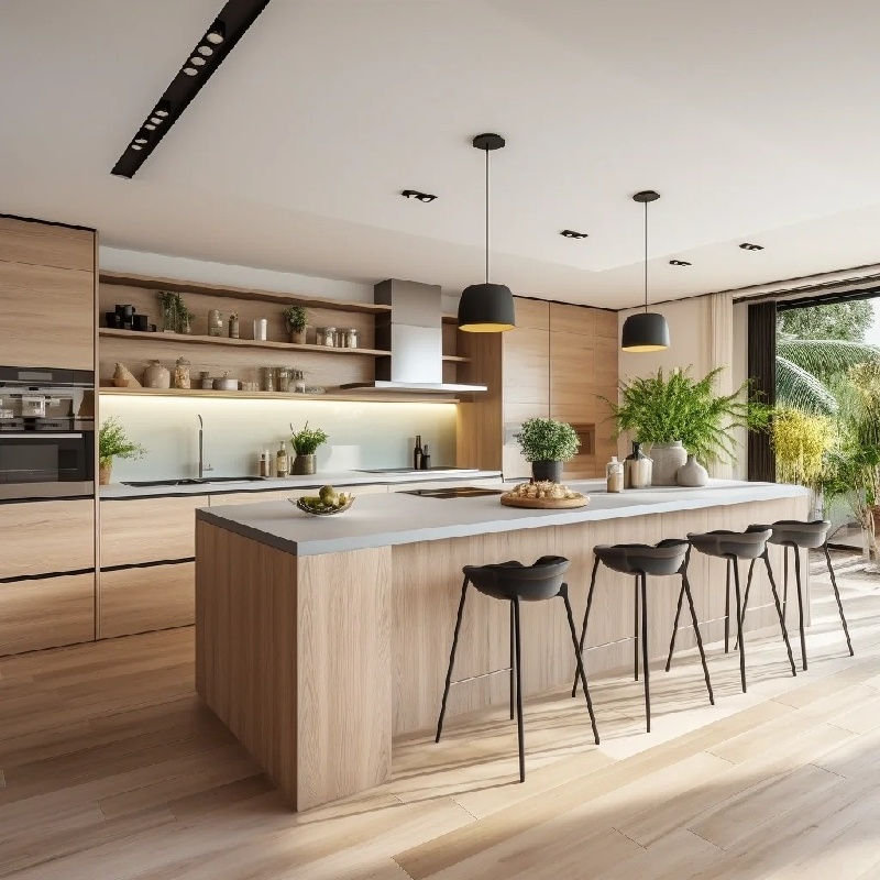 किचन कैबिनेट लकड़ी का डिज़ाइन