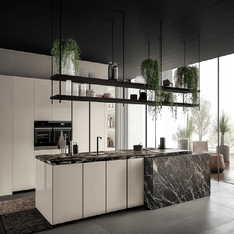 जली हुई नारंगी रसोई