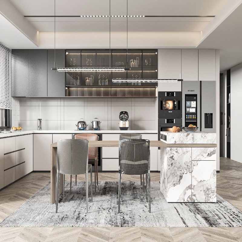 خزائن مطبخ عصرية مفتوحة التصميم