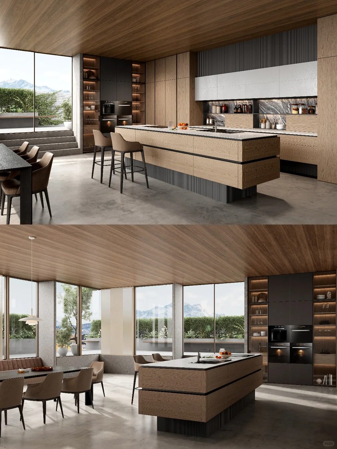 Eco-friendly custom wood-grain flat-panel storage solutions, ideal for luxury residential projects and modern commercial office casework.