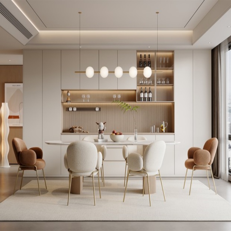 Lemari Beige Dinding Putih