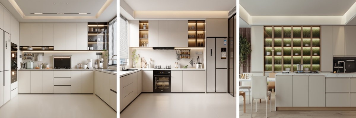 Белый кухонный шкаф для хранения вещей