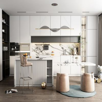 Белые глянцевые кухонные двери