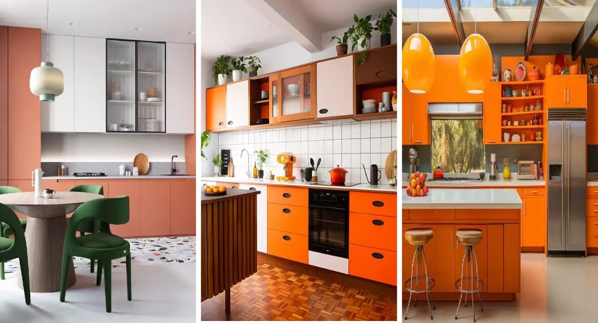 Cucina arancione brillante