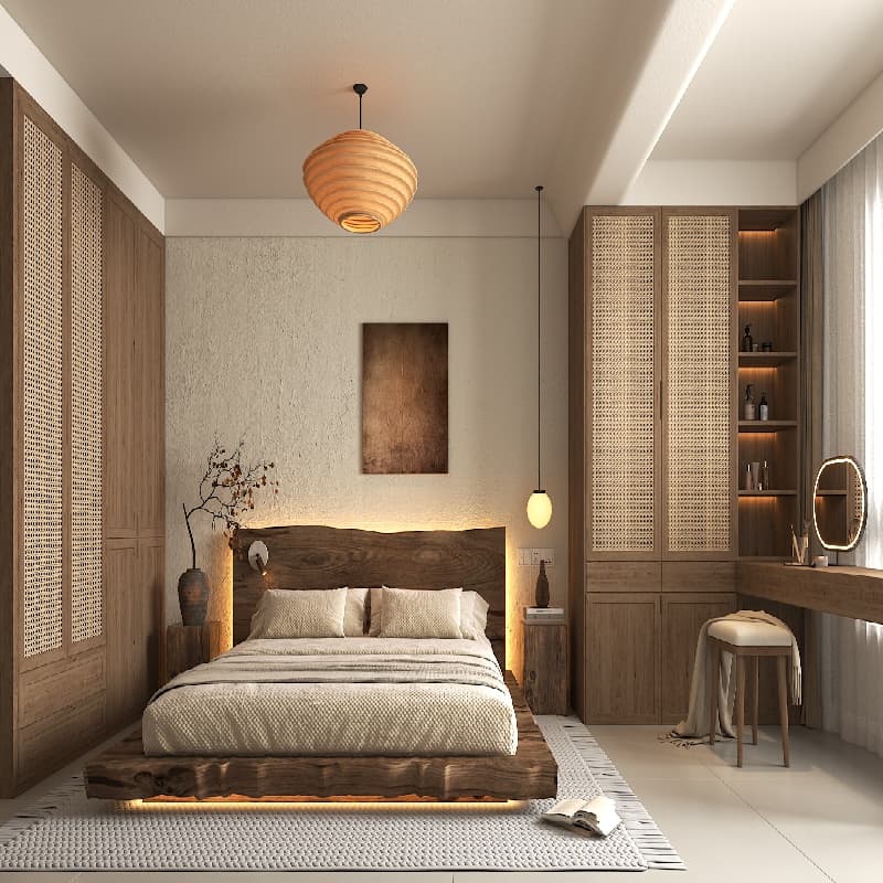 Wabi-Sabi Schlafzimmerdesign