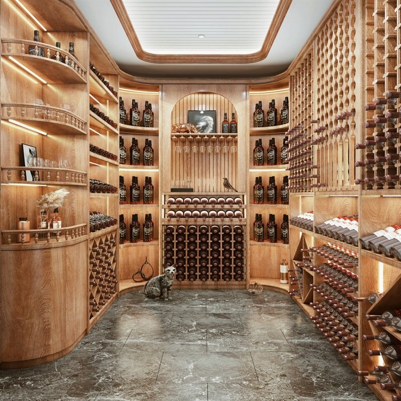 Деревянный винный шкаф