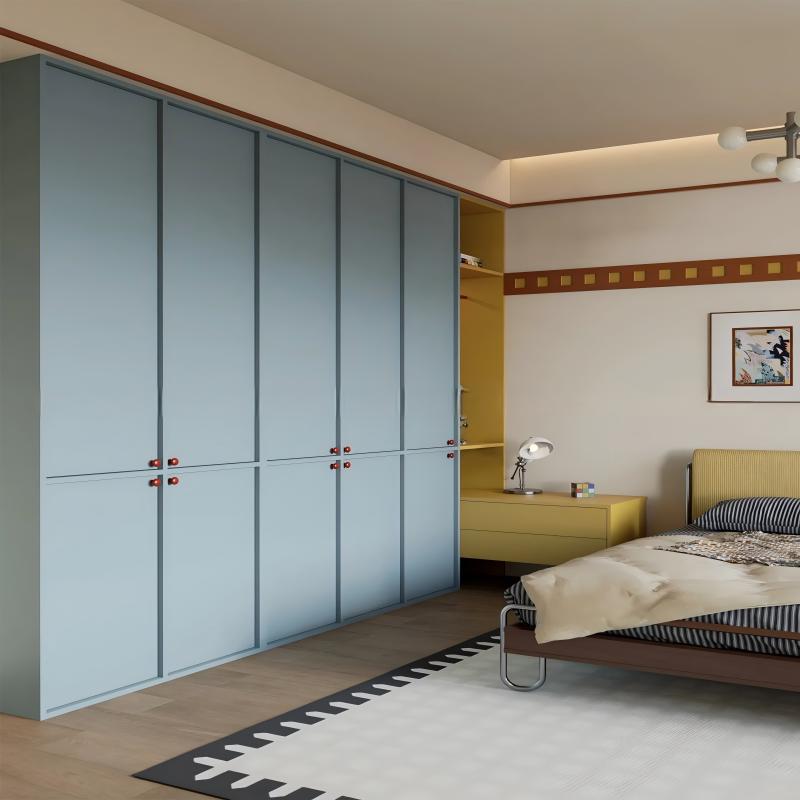 Sleek Blue Bedroom Wardrobe