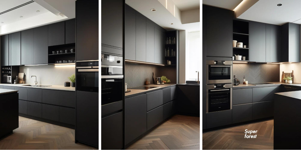 Black RTA Kitchen Cabinets