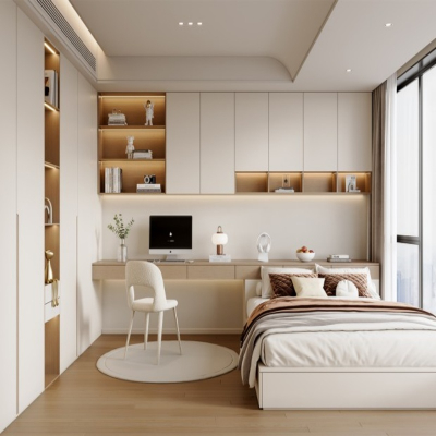 Roupeiro grande branco com espelho