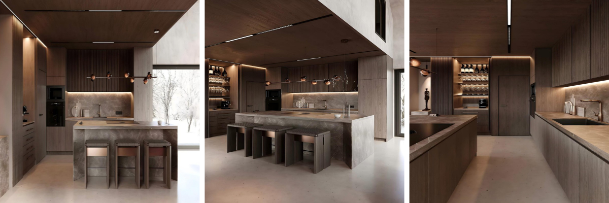 Cucina in legno scuro