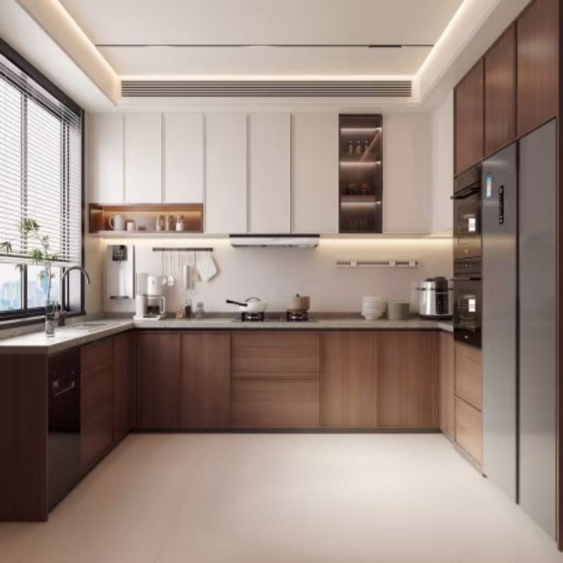 Orange Wood Cabinets Kitchen