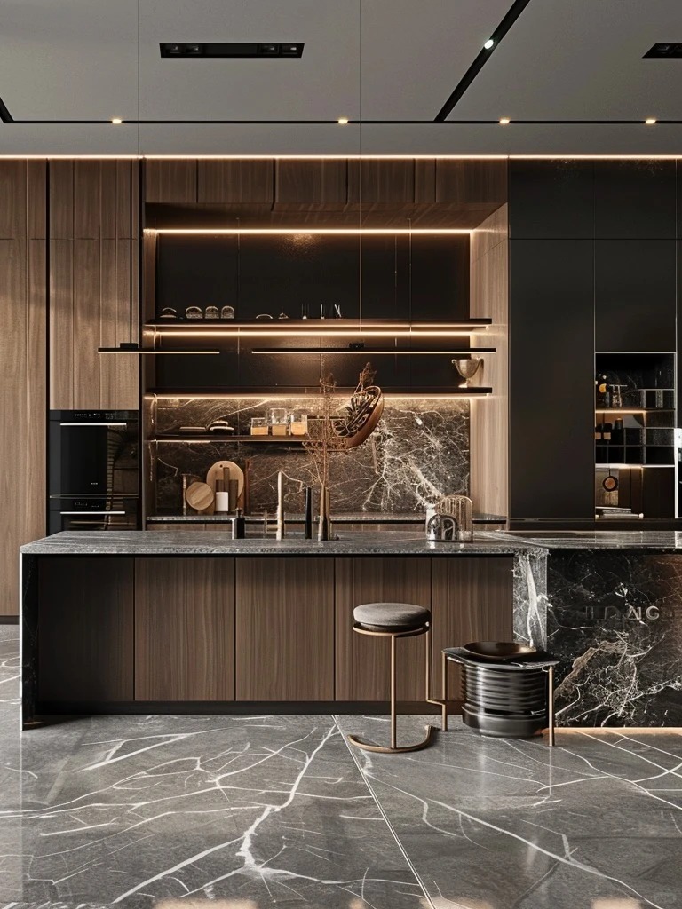 Современная глянцевая кухня