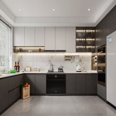 Beige And Black Kitchen Cabinets