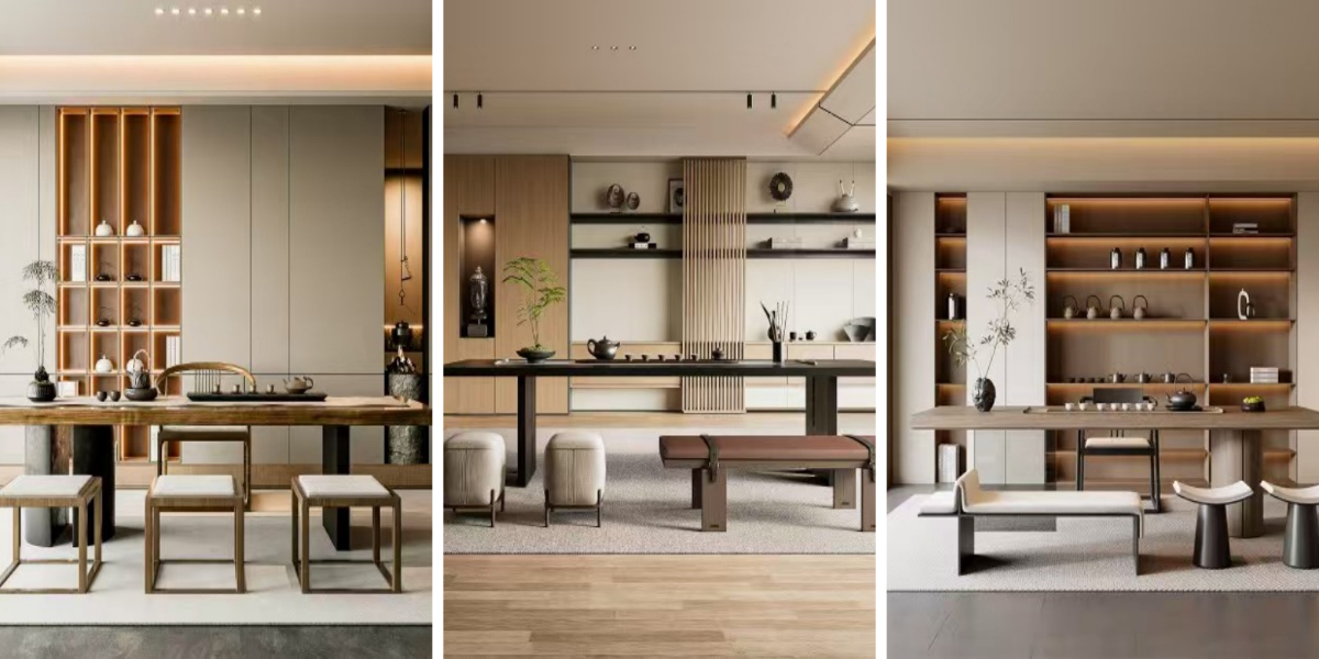 Минималистичный книжный шкаф для чайной комнаты Минималистичный книжный шкаф для чайной комнаты