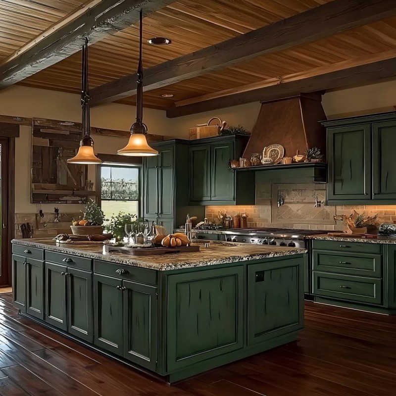 Green Kitchen Cupboards