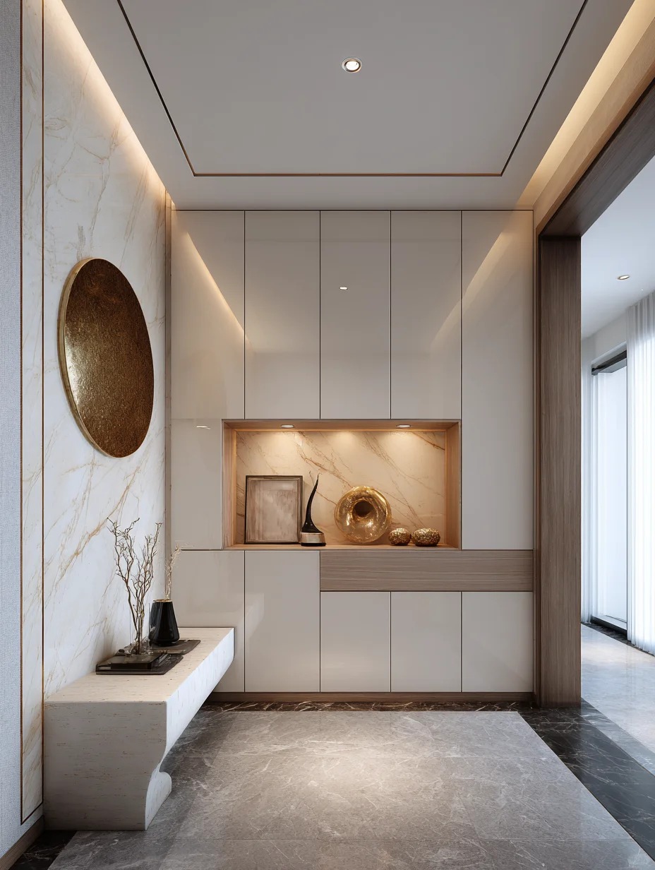 Bespoke hallway cabinets with integrated storage units for modern residential entryways