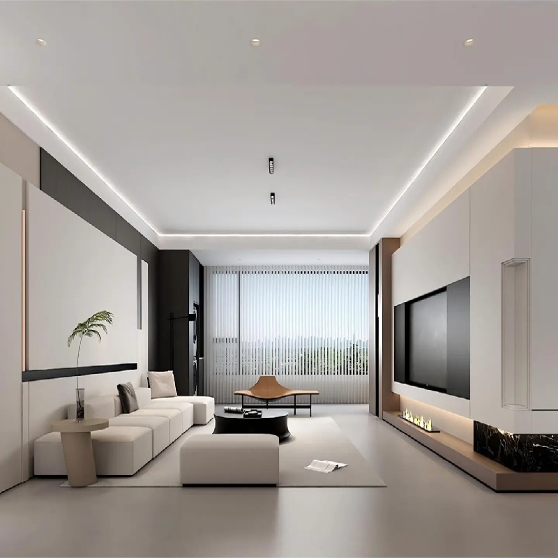 Design de sala de estar de alto padrão