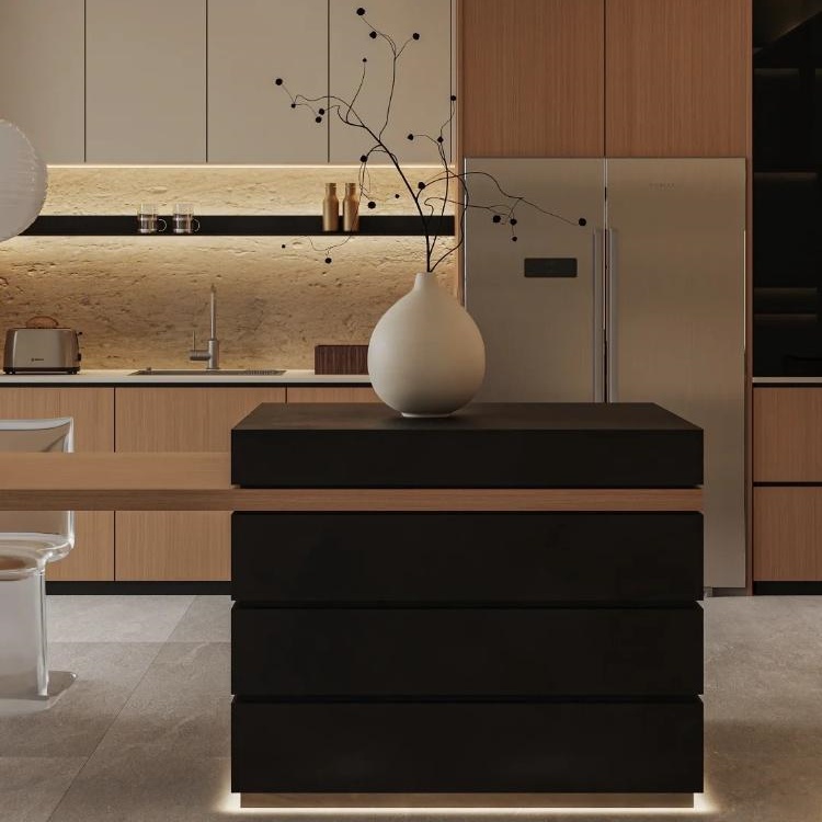 लकड़ी की रसोई इकाई