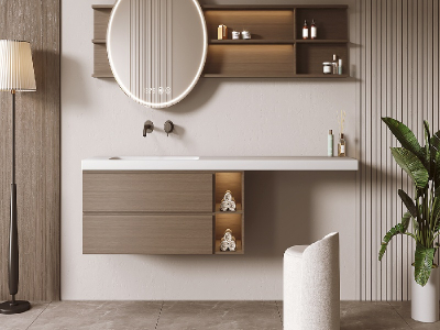 Meja Rias Kamar Mandi Modern dengan Wastafel